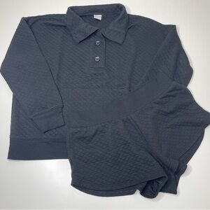 Women’s Stars Above 2-Piece Quilted Loungewear / Pajama Set (Black) Size MEDIUM